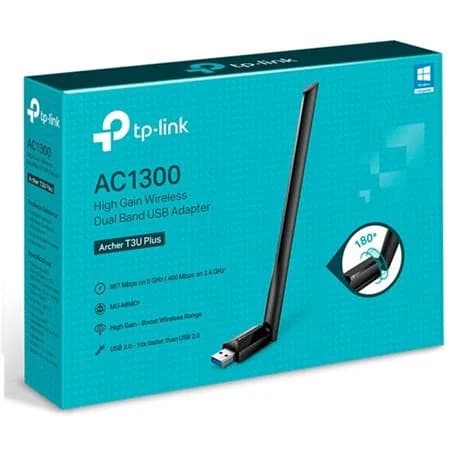 TP-LINK ARCHER-T3U-PLUS ADAPTADOR USB INALAMBRICO BANDA DUAL AC1300 ALTA GANANCIA