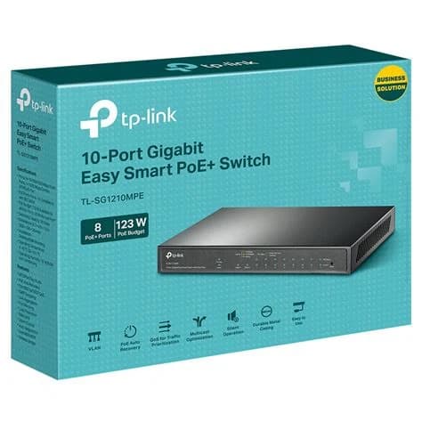 TP-LINK TL-SG1210MPE SWITCH DE ESCRITORIO SMART GIGABIT DE 10 PUERTOS CON POE + DE 8 PUERTOS
