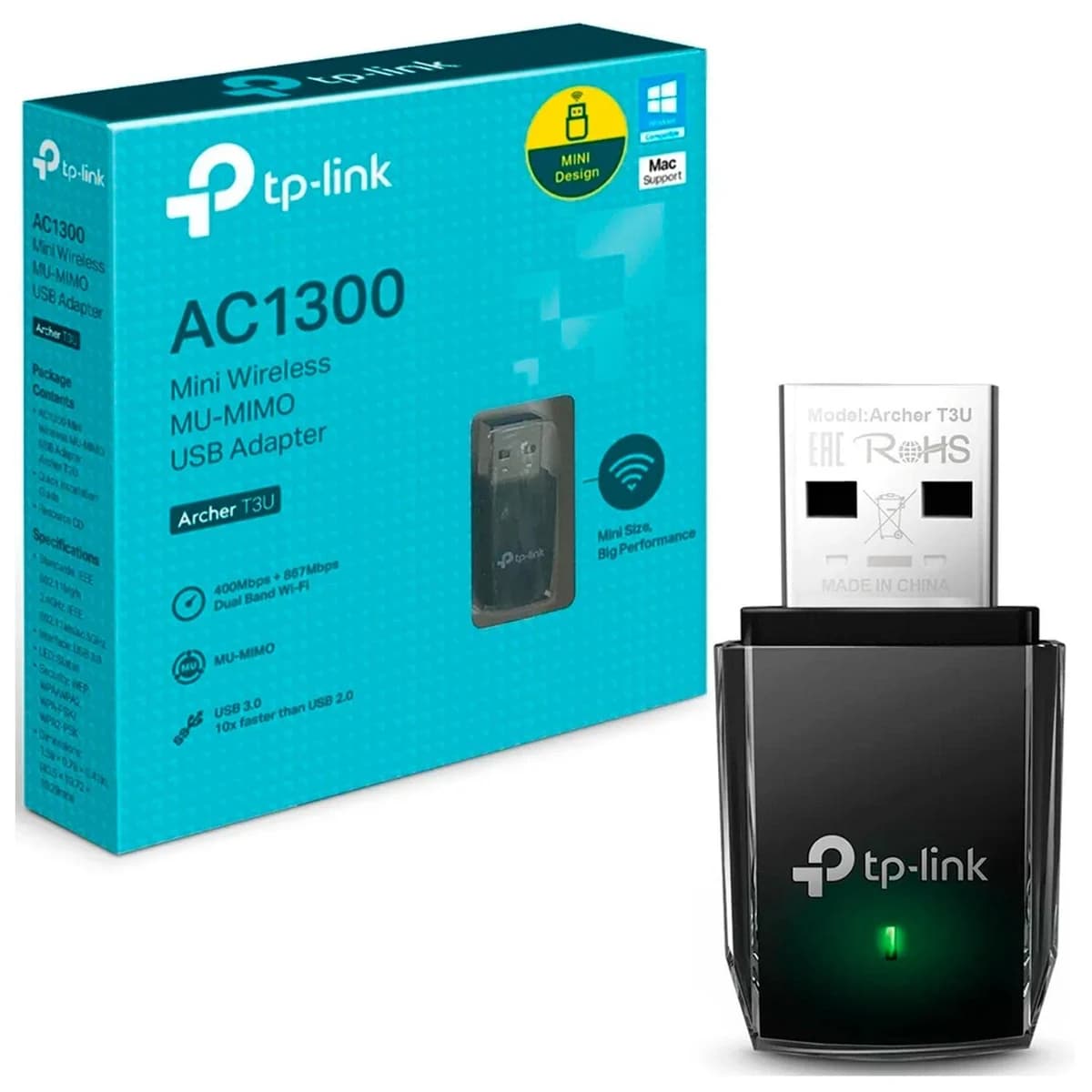 TP-LINK ARCHER-T3U ADAPTADOR USB AC1300 MINI INALAMBRICO MU-MIMO