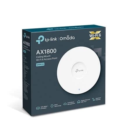 TP-LINK EAP610 PUNTO DE ACCESO INALAMBRICO MONTAJE DE TECHO TP-LINK AX1800 WI-FI 6 DUAL BAND