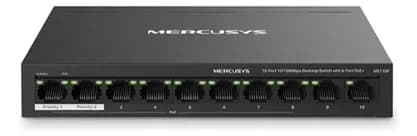 SWITCH DE ESCRITORIO DE 10 PUERTOS A 10/100 Mbps CON PoE+ de 8 PUERTOS
