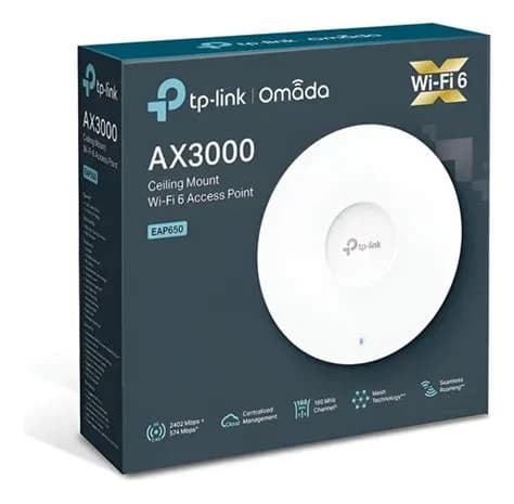 TP-LINK EAP650-INDOOR PUNTO DE ACCESO INALAMBRICO MONTAJE DE TECHO TP-LINK AX3000 WI-FI 6 DUAL BAND
