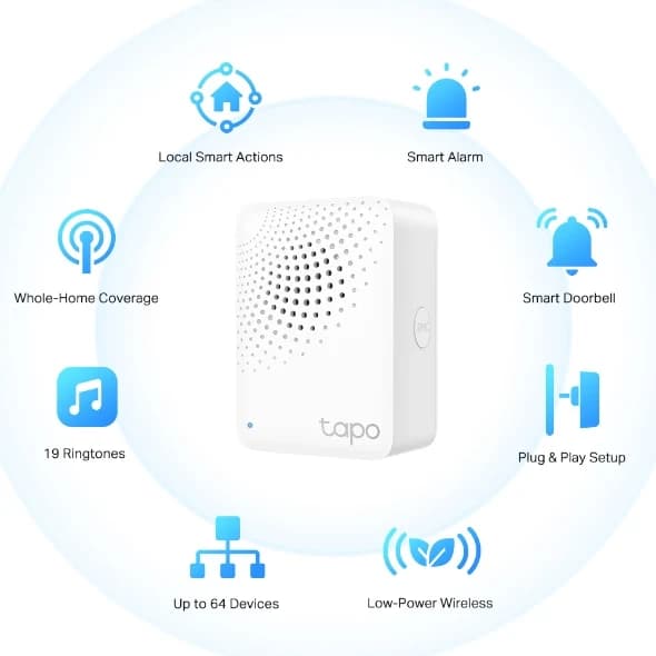 TP-LINK TAPO-H100 HUB INTELIGENTE CON ALARMA TP-LINK HASTA 64 DISPOSITIVOS