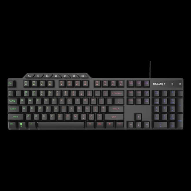 DELUX K9800U TECLADO USB GAMING K9800U BLACK + LED