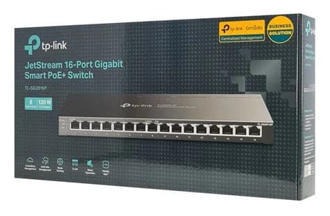 TP-LINK TL-SG2016P SWITCH INTELIGENTE GIGABIT JETSTREAM DE 16 PUERTOS 8 CON POE+ 8 PUERTOS SIN POE